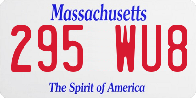 MA license plate 295WU8