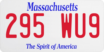 MA license plate 295WU9