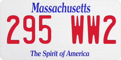 MA license plate 295WW2