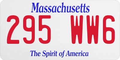 MA license plate 295WW6