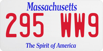 MA license plate 295WW9