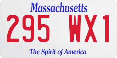 MA license plate 295WX1