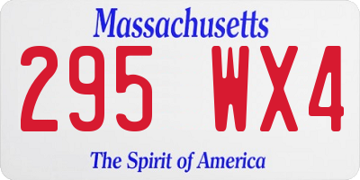 MA license plate 295WX4