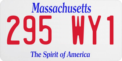 MA license plate 295WY1