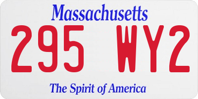 MA license plate 295WY2