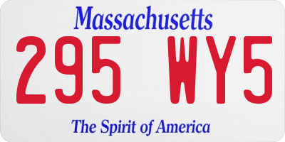 MA license plate 295WY5