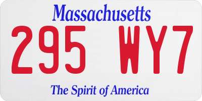 MA license plate 295WY7