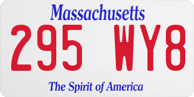 MA license plate 295WY8