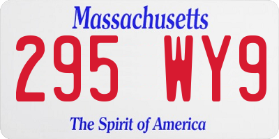 MA license plate 295WY9
