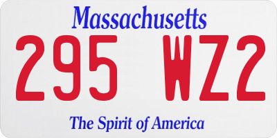 MA license plate 295WZ2