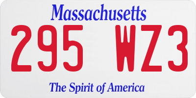 MA license plate 295WZ3