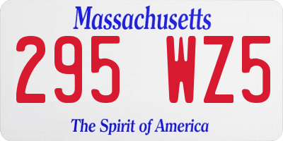 MA license plate 295WZ5