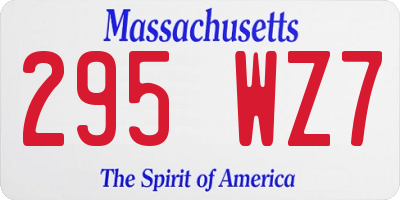 MA license plate 295WZ7