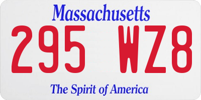 MA license plate 295WZ8