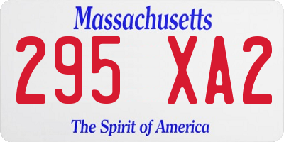 MA license plate 295XA2