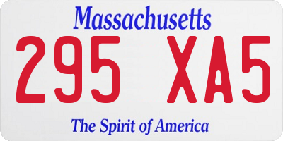 MA license plate 295XA5