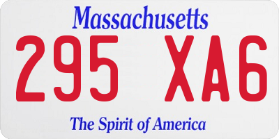 MA license plate 295XA6