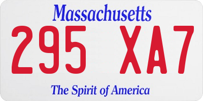 MA license plate 295XA7