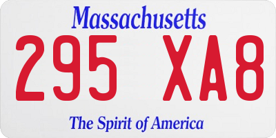 MA license plate 295XA8