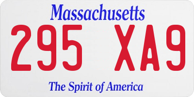 MA license plate 295XA9