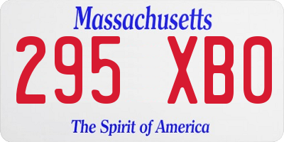 MA license plate 295XB0