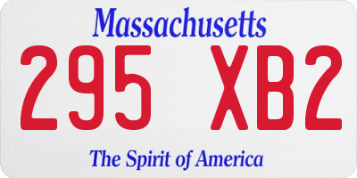 MA license plate 295XB2