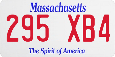 MA license plate 295XB4