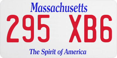 MA license plate 295XB6