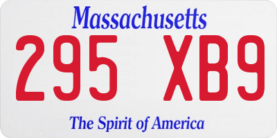 MA license plate 295XB9