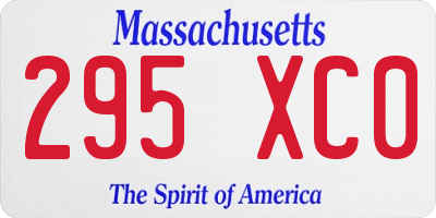 MA license plate 295XC0