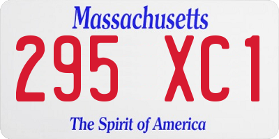 MA license plate 295XC1