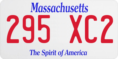 MA license plate 295XC2