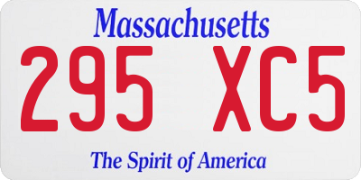 MA license plate 295XC5