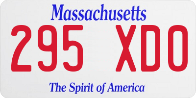 MA license plate 295XD0