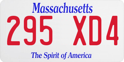 MA license plate 295XD4