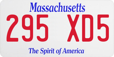 MA license plate 295XD5