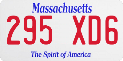 MA license plate 295XD6