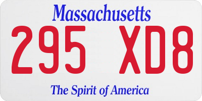 MA license plate 295XD8
