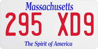 MA license plate 295XD9