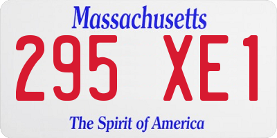 MA license plate 295XE1