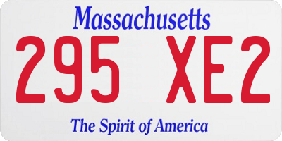 MA license plate 295XE2