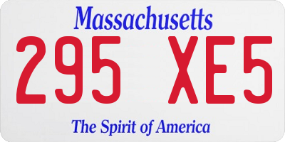 MA license plate 295XE5