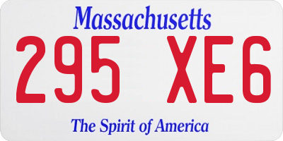 MA license plate 295XE6