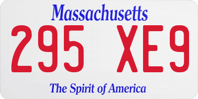 MA license plate 295XE9