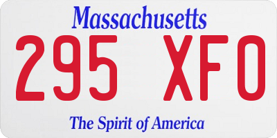 MA license plate 295XF0