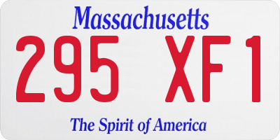 MA license plate 295XF1