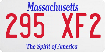 MA license plate 295XF2