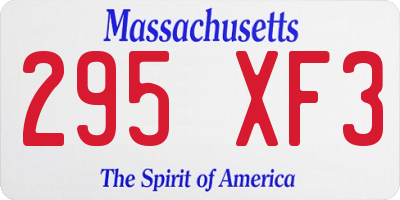 MA license plate 295XF3
