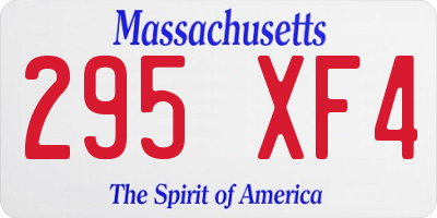 MA license plate 295XF4