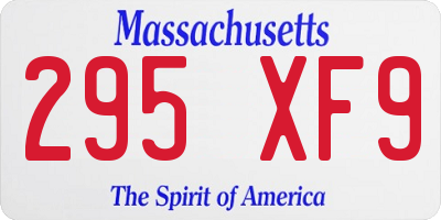 MA license plate 295XF9
